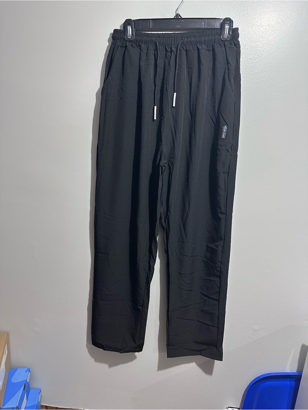 Black Elastic-Waist Jogger Pants Size 28 (1509)